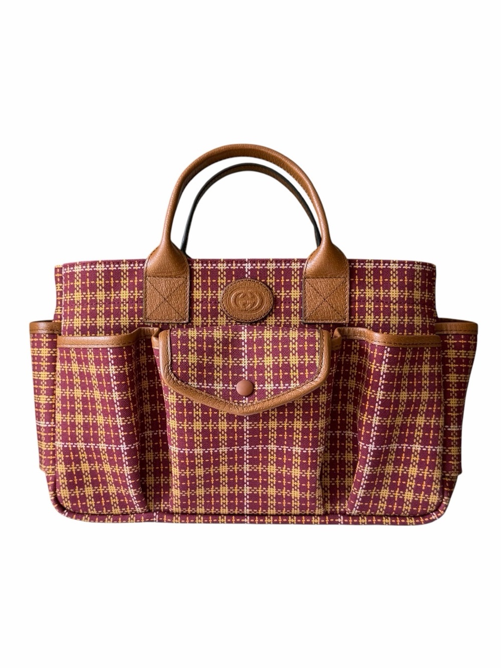 Gucci “Children’s” Check Tote Bordeaux Plaid - style 628159